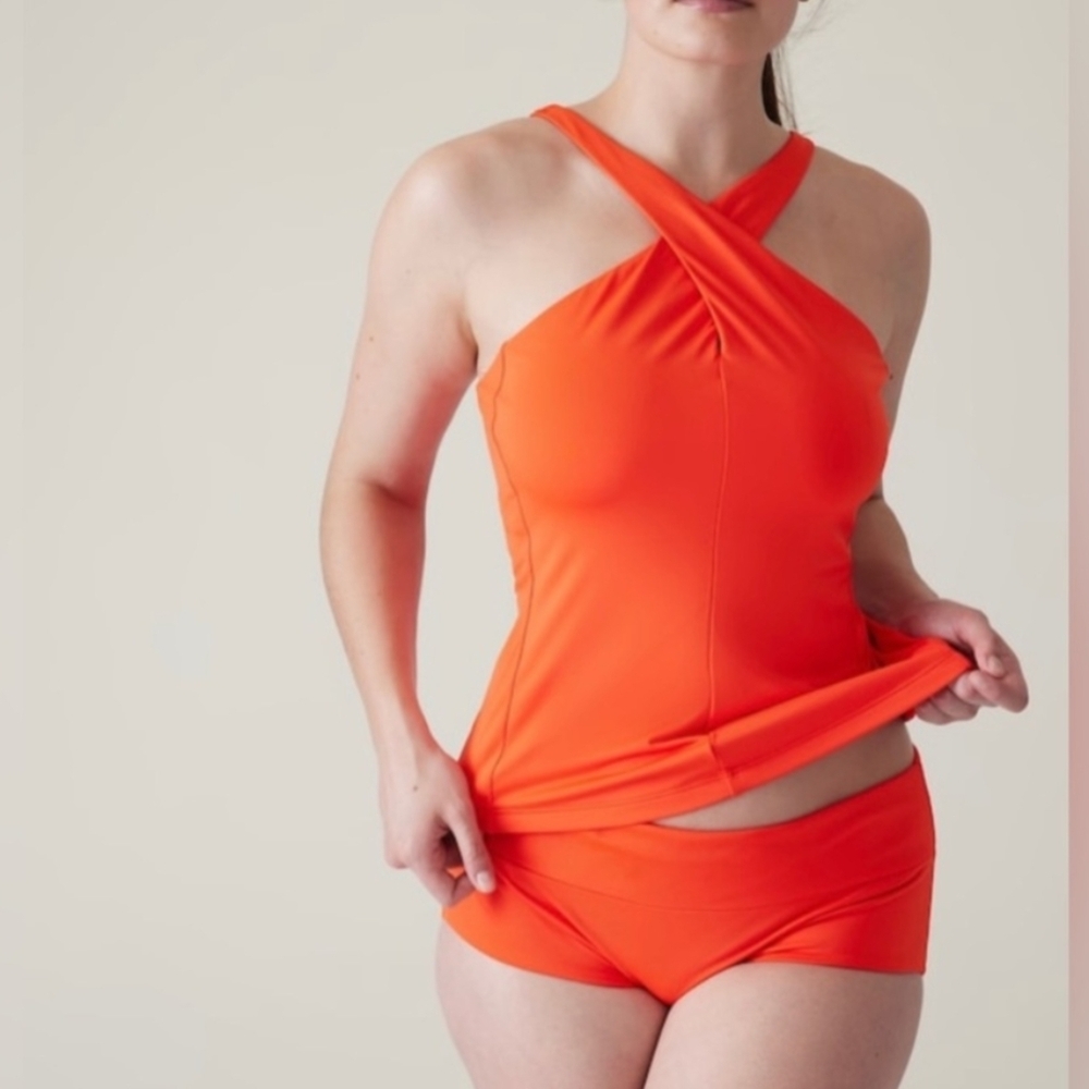 Athleta Tank Crossed Tankini Swim Top Size XS